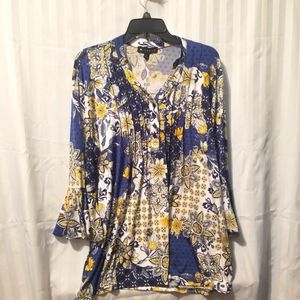 Beautiful N Touch flowy pull on blouse